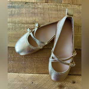 New Zara Toddler Gold Ballet Flat Shoes Size US 11 (without tag)